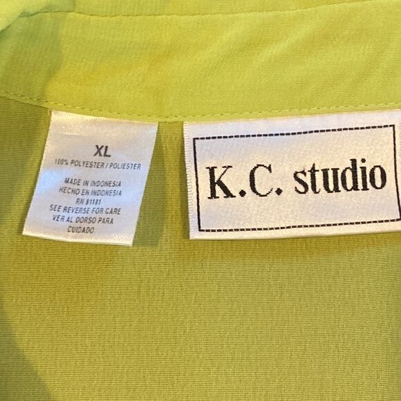 KC Studio Lime Green Careerwear Blouse Size XL - Picture 5 of 8